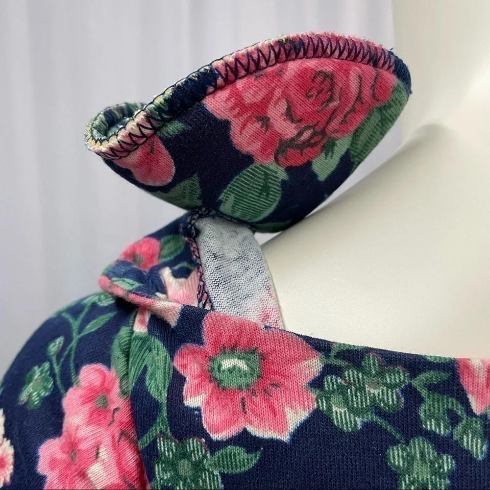 Vintage Prairie Dress 100% Cotton Floral Print Coastal Grandma Size Small - Picture 4 of 9